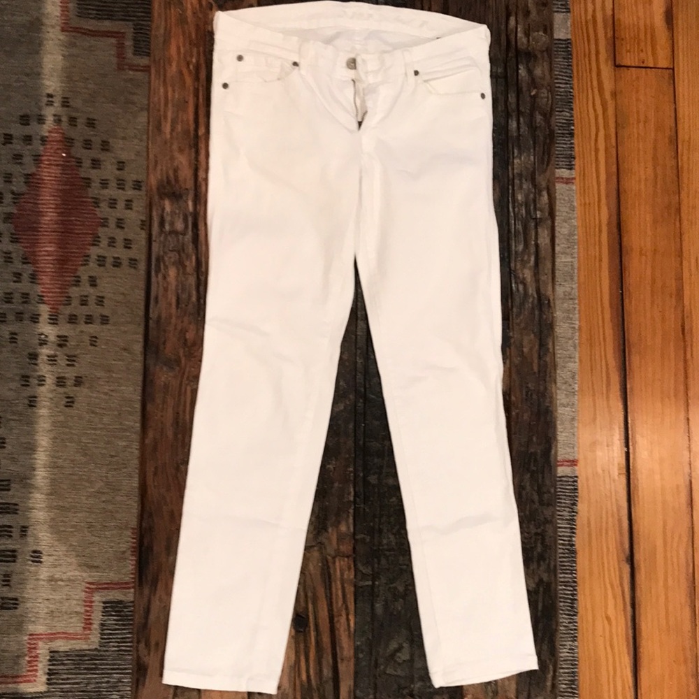 7 For All Man Kind White Skinny Jean